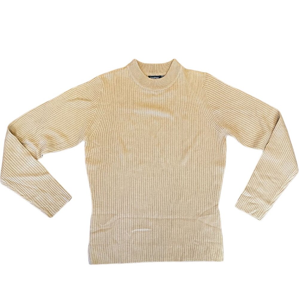 Boohoo Plus Ribbed High Neck Jumper - Picture 2 of 8